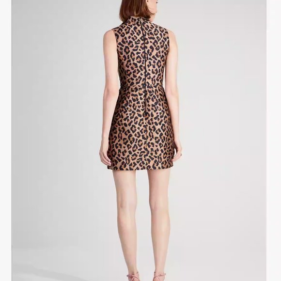 NWT Kate Spade Leopard Jacquard Knott Dress Size 2, K9725 Mainline - Picture 6 of 10